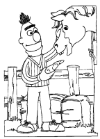 A coloring page of sesame street